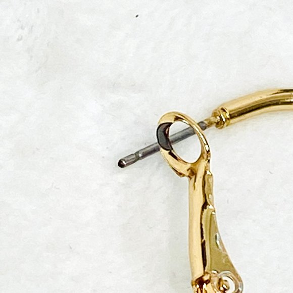 Large Gold Tone Heart Shaped Hoop Earrings - Picture 5 of 5